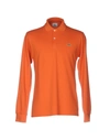 Lacoste Polo Shirts In Orange