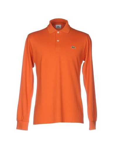Lacoste Polo Shirts In Orange