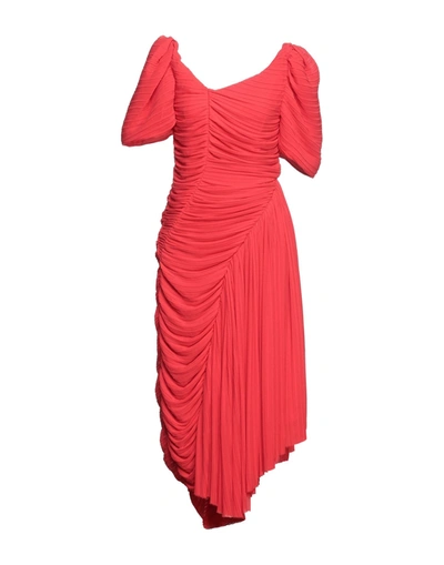Preen By Thornton Bregazzi Midi Dresses In Red