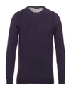 Drumohr Man Sweater Dark Purple Size 38 Super 140s Wool