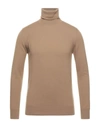 Alpha Studio Turtlenecks In Camel