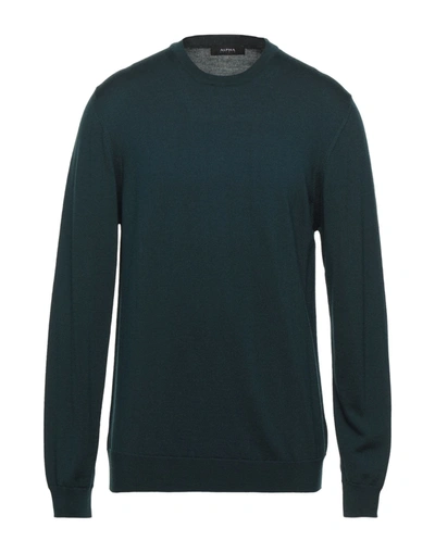 Alpha Studio Sweaters In Deep Jade