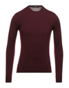 Alpha Studio Sweaters In Maroon