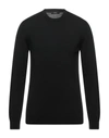 Alpha Studio Man Sweater Black Size 40 Cotton In Black