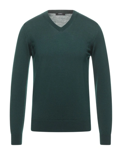 Alpha Studio Sweaters In Green