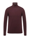 Alpha Studio Turtlenecks In Maroon