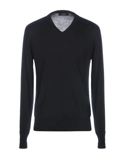Alpha Studio Sweaters In Black