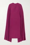 ALEX PERRY KENNEDY CAPE-EFFECT SATIN-CREPE MIDI DRESS