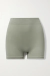 Skims Stretch Rib Shorts In Green