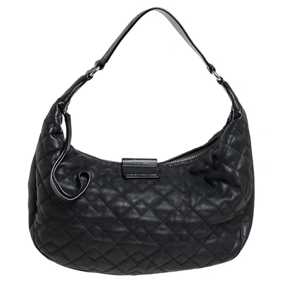 Pre-owned Marc By Marc Jacobs Black Quilted Leather Moto Hobo