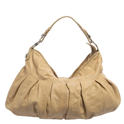 Pre-owned Dkny Beige Leather Hobo