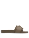 Versace Medusa-head Open-toe Slides In Khaki