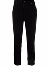 DSQUARED2 BLACK HIGH-WAISTED CROPPED JEANS,FE8A50CB-D835-3D48-8BD1-A385AA4D3A73