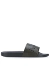 Moncler Bastien Leather Slides In Black