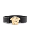 Versace La Medusa Leather Belt In Black