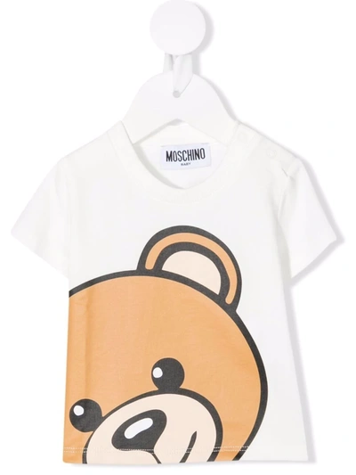 Moschino Babies' Toy Bear Oversized-print T-shirt In White