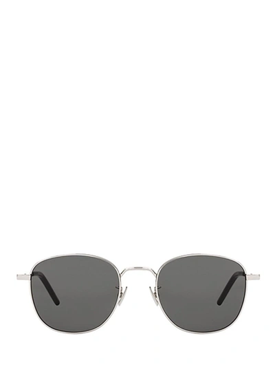 Saint Laurent Eyewear New Wave Sunglasses In Silver