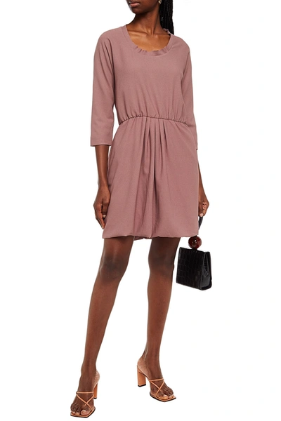 Hofmann Copenhagen Viona Gathered Crepe Mini Dress In Antique Rose