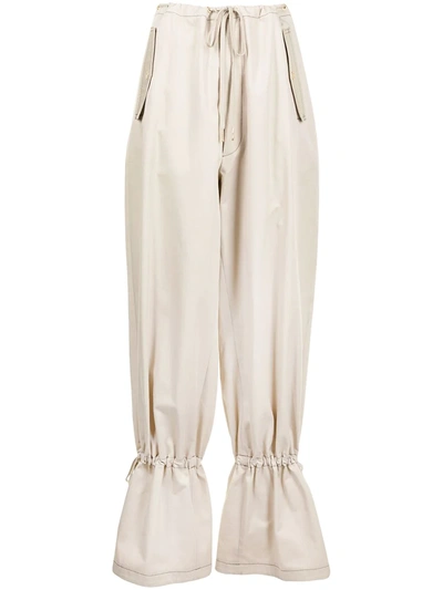 Dion Lee Eyelet Tie Tapered Trousers In Brown