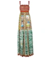 Dolce & Gabbana Carretto-print Long Chiffon Dress In Multicoloured