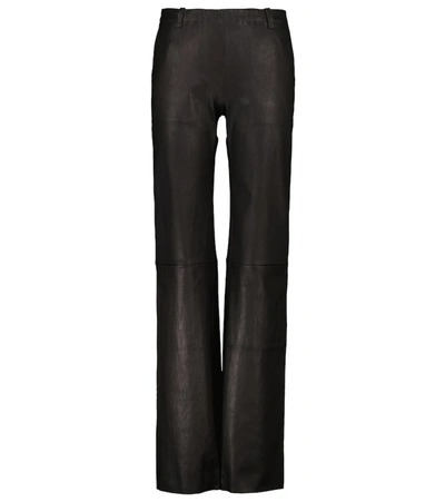 Stouls Straight-leg Leather Trousers In Black