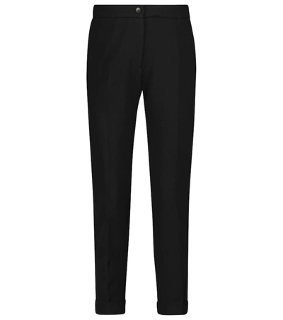 Etro High-rise Slim Wool-blend Trousers In Black