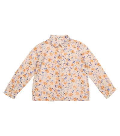 Bonpoint Kids' Pea Floral Cotton Twill Shirt In Neutrals