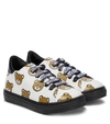 MOSCHINO PRINTED LEATHER SNEAKERS,P00591981