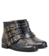 Chloé Studded Buckle-embellished Boots In Black