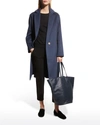 Vince Classic Recycled Polyester Blend Coat In Heather Iris Blue