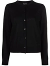 Emporio Armani Stitched Logo Cardigan In Black
