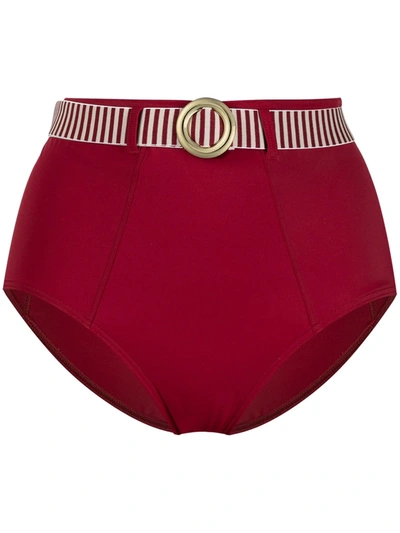 Marlies Dekkers Buckle-detail High-waisted Bikini Briefs In Rot
