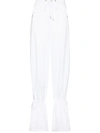 DION LEE EYELET TIE-CUFF FLARED TROUSERS