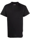 Jil Sander Black T-shirt Three-pack In Cotton With Logo Patch At The Bottom Man