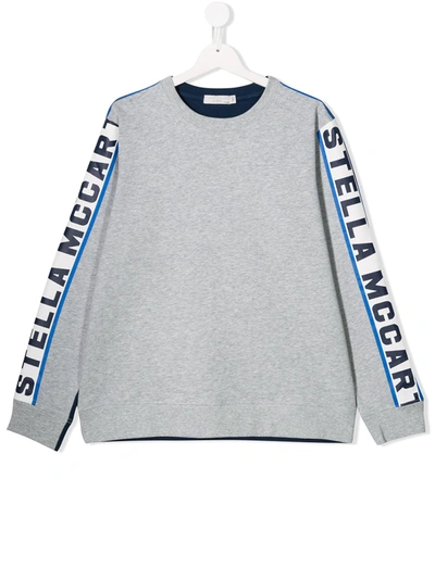 Stella Mccartney Teen Stella Print Sweatshirt In Grey