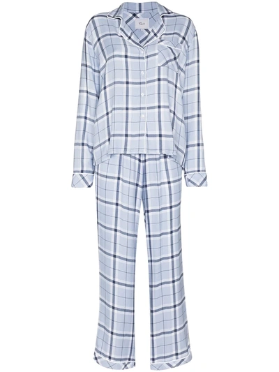 Rails Clara Check-pattern Pyjama Set In Topaz White