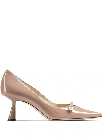 Jimmy Choo Decollete Rosalia 65 In Powder Color Paint In Pink