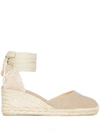 Castaã±er Carina Wedged Espadrilles In Nude