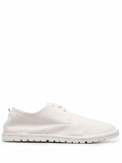 Marsèll Round-toe Suede Lace-up Shoes In White