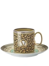 Versace Barocco Mosaic Espresso Cup And Saucer In Weiss