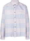 John Elliott Hemi Oversized Plaid Button-down Shirt In Purple