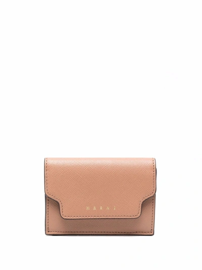 Marni Trunk Grained Wallet In Brown