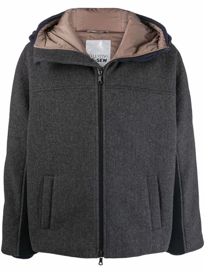 Valentino Multi-panel Padded Jacket In Grigio