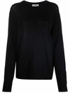 Jil Sander Crew-neck Cashmere-blend Jumper In Black