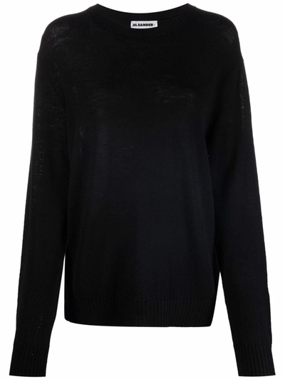 Jil Sander Round-neck Cashmere Jumper In Black