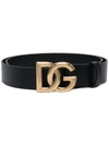 DOLCE & GABBANA DG-LOGO CALF-LEATHER BELT