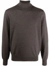 D4.0 Roll Neck Knitted Jumper In Braun