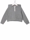 Brunello Cucinelli Cropped Pullover Hoodie In Grey