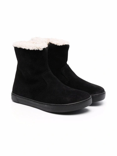 Birkenstock Kids' Shearling-lined Slip-on Boots In Black