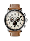 Shinola Men's 48mm Runwell Sport 3-eye Chronograph Leather Watch In Ivory Bour